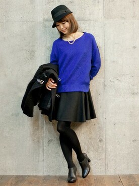 「NANO universe（ナノユニバース）のアイテム（ダッフルコート）」を使った、nano・universe lady's　STAFFさん（レディース・162cm）の秋コーディネート