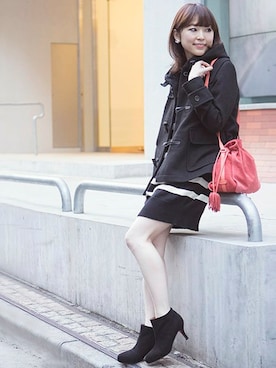 「NANO universe（ナノユニバース）のアイテム（ダッフルコート）」を使った、nano・universe lady's　STAFFさん（レディース・162cm）の冬コーディネート