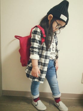 「REDDY APPLESEED（レディーアップルシード）のアイテム（ワンピース/ドレス）」を使った、keeikiii♡さん（キッズ・90cm）の春コーディネート