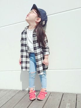 「REDDY APPLESEED（レディーアップルシード）のアイテム（ワンピース/ドレス）」を使った、keeikiii♡さん（キッズ・90cm）の春コーディネート