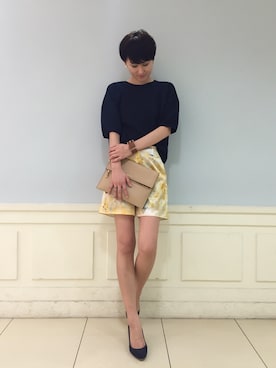 「ネイビーニット」｜chinamiさん（レディース・170cm）の春コーディネート