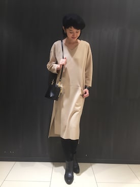 「Rouge vif（ルージュヴィフ）のアイテム（ハンチング/ベレー帽）」を使った、chinamiさん（レディース・170cm）の秋コーディネート