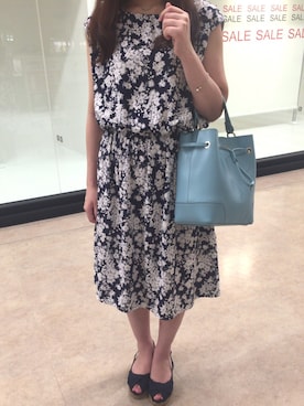 「ロングヘア」｜「アイテム（ハンドバッグ）」を使った、minさん（レディース・154cm）の夏コーディネート