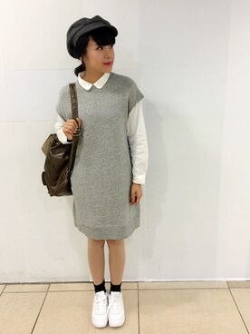 「A land（エーランド）のアイテム（帽子）」を使った、tsangmeimeiさん（レディース・157cm）の秋コーディネート