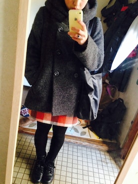 「AS KNOW AS plus（アズノゥアズプラス）のアイテム（その他アウター）」を使った、こっぴいさん（レディース・153cm）の冬コーディネート