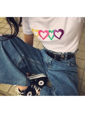 「allstar」｜「アイテム（Tシャツ/カットソー）」を使った、Mao🖤さん（レディース・153cm）の春コーディネート