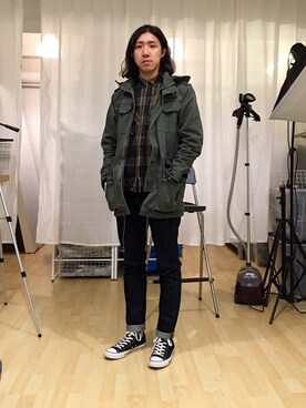 「working style」｜「アイテム（ミリタリージャケット）」を使った、CHAPCHIMSIさん（メンズ・178cm）の秋コーディネート
