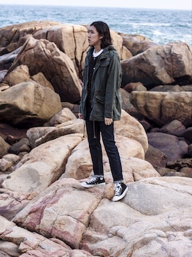 「oversize」｜「アイテム（ミリタリージャケット）」を使った、CHAPCHIMSIさん（メンズ・178cm）の秋コーディネート