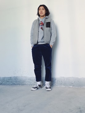 「ICECREAM（アイスクリーム）のアイテム」を使った、CHAPCHIMSIさん（メンズ・178cm）の冬コーディネート