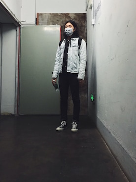 「PULL&BEAR（プルアンドベア）のアイテム（デニムジャケット）」を使った、CHAPCHIMSIさん（メンズ・178cm）の春コーディネート