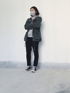 「ICECREAM（アイスクリーム）のアイテム」を使った、CHAPCHIMSIさん（メンズ・178cm）の春コーディネート