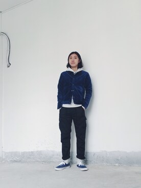 「blue」｜「アイテム（ブルゾン）」を使った、CHAPCHIMSIさん（メンズ・178cm）の春コーディネート