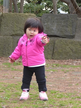 「ヒスミニ」｜「アイテム（ジャケット/アウター）」を使った、mimikoさん（キッズ・90cm）の春コーディネート