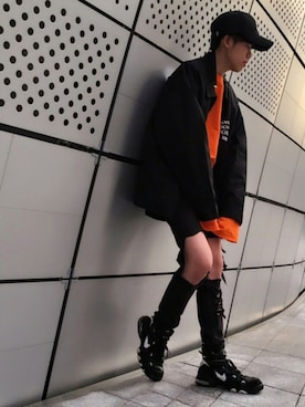 「CASPER JOHN（キャスパージョン）のアイテム（キャップ）」を使った、まっこいさん（メンズ・178cm）の秋コーディネート