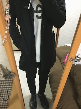 「アイテム（ステンカラーコート）」を使った、みぎひこ!!!さん（メンズ・168cm・10代）の秋コーディネート