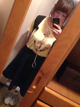 「URBAN RESEARCH（アーバンリサーチ）のアイテム（デニムスカート）」を使った、柚木 若葉さん（レディース・150cm）の夏コーディネート