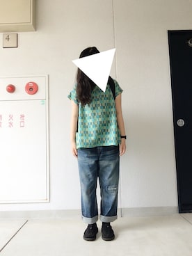 「サンダルに靴下」｜「アイテム（その他トップス）」を使った、まるまるさん（レディース・155cm）の夏コーディネート