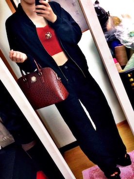 「ビジュー」｜「アイテム（ブルゾン）」を使った、mii♛さん（レディース・160cm）の秋コーディネート