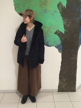 「studio CLIP（スタディオクリップ）のアイテム（ムートンコート）」を使った、studio CLIP マークイズみなとみらい店さん（レディース・153cm）の秋コーディネート