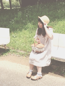 「chou chou de maman（シュシュドママン）のアイテム」を使った、mikaさん（レディース・149cm）の夏コーディネート