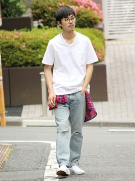 「ポケットＴシャツ」｜KENTAさん（メンズ・173cm）の夏コーディネート