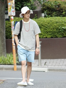 「ポケットＴシャツ」｜KENTAさん（メンズ・173cm）の夏コーディネート