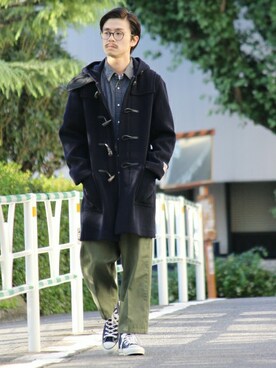 「417 EDIFICE（フォーワンセブンエディフィス）のアイテム（ダッフルコート）」を使った、KENTAさん（メンズ・173cm）の秋コーディネート