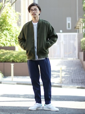 「417 EDIFICE（フォーワンセブンエディフィス）のアイテム（ミリタリージャケット）」を使った、KENTAさん（メンズ・173cm）の秋コーディネート