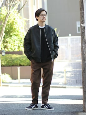 「417 EDIFICE（フォーワンセブンエディフィス）のアイテム（ミリタリージャケット）」を使った、KENTAさん（メンズ・173cm）の秋コーディネート