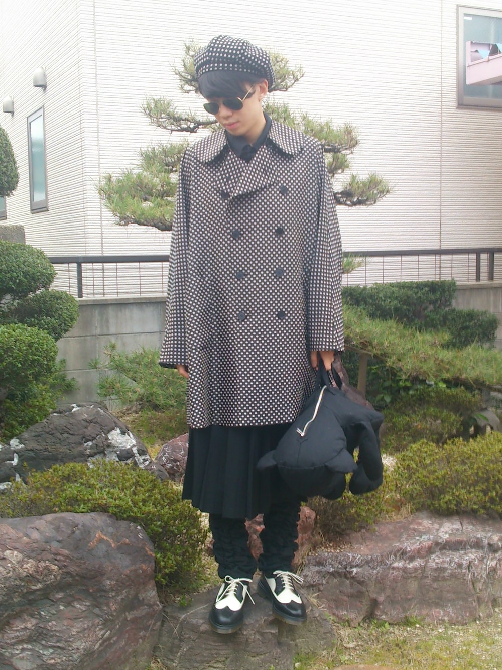 じーこむ｜COMME des GARCONS HOMME PLUSのポンチョを使った 
