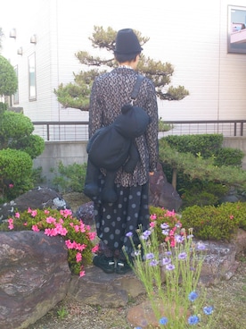 「BLACK COMME des GARCONS（ブラックコムデギャルソン）のレース燕尾ジャケット（テーラードジャケット、ブラック系）」を使った、じーこむさん（メンズ・177cm）の夏コーディネート