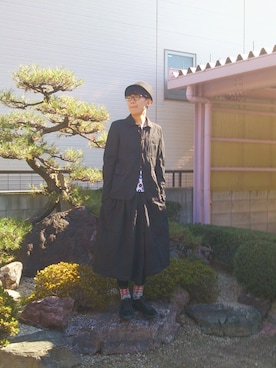 「BLACK COMME des GARCONS（ブラックコムデギャルソン）のアイテム（その他アウター）」を使った、じーこむさん（メンズ・177cm）の秋コーディネート