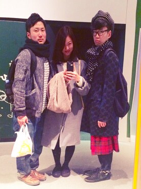 「BLACK COMME des GARCONS（ブラックコムデギャルソン）のアイテム（その他アウター）」を使った、じーこむさん（メンズ・177cm）の冬コーディネート