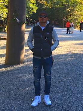 「アイテム（ダウンベスト、その他）」を使った、TKCさん（メンズ・175cm）の春コーディネート