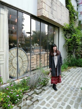 「ehka sopo（エヘカソポ）のアイテム（ダウンジャケット/コート）」を使った、ドドちゃんさん（レディース・148cm）の冬コーディネート
