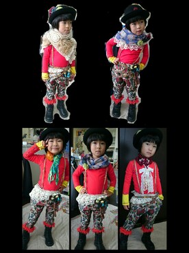 「One deux boo（ワンドゥーブー）のアイテム（その他）」を使った、touma_mamaさん（キッズ・100cm）の秋コーディネート
