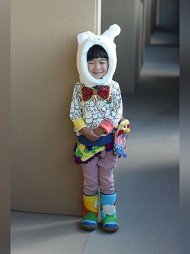 「BOOFOOWOO」｜「アイテム（スウェット）」を使った、touma_mamaさん（キッズ・100cm）の秋コーディネート