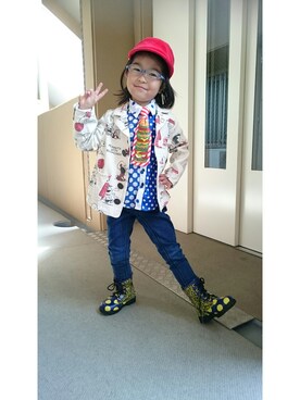 「BOOFOOWOO」｜「アイテム（ジャケット/アウター）」を使った、touma_mamaさん（キッズ・100cm）の春コーディネート