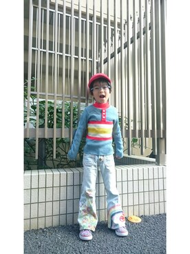 「Import & Select（インポートアンドセレクト）のアイテム（帽子）」を使った、touma_mamaさん（キッズ・100cm）の秋コーディネート