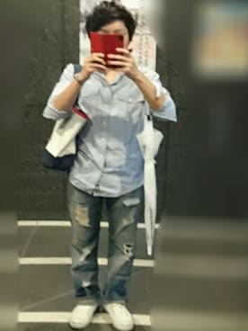 「アイテム（ハンドバッグ）」を使った、shouさん（メンズ・167cm）の秋コーディネート