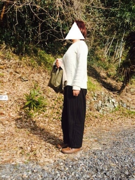 「ニコアンド」｜「アイテム（ノーカラージャケット）」を使った、ToRaさん（レディース・157cm）の冬コーディネート