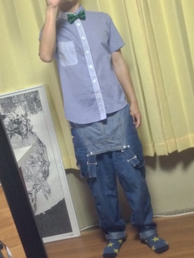 「FRAPBOIS」｜「アイテム（オールインワン・サロペット）」を使った、じーこさん（メンズ・165cm）の春コーディネート