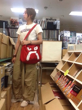 「BEAMS BOY（ビームスボーイ）の【予約】BEAMS BOY / レザー ワイドブレスレット（ブレスレット）」を使った、ねっこさん（レディース・160cm）の夏コーディネート