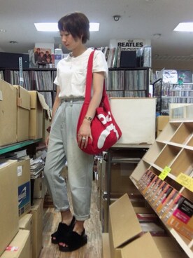 「BEAMS BOY（ビームスボーイ）の【予約】BEAMS BOY / レザー ワイドブレスレット（ブレスレット）」を使った、ねっこさん（レディース・160cm）の夏コーディネート