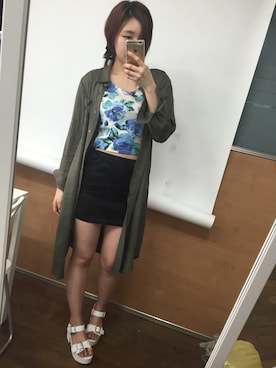 「skirt」｜「アイテム（その他アウター）」を使った、Semi Jeonさん（レディース・165cm）の春コーディネート