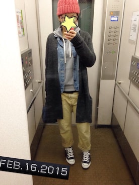 「SEVENDAYS=SUNDAY（セブンデイズサンデイ）のアイテム（チノパンツ）」を使った、Chi-☆さん（レディース・167cm）の冬コーディネート