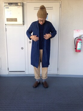 「ボーダーソックス」｜「アイテム（その他シューズ）」を使った、Chi-☆さん（レディース・166cm）の秋コーディネート