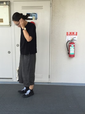 「真っ黒コーデ」｜「アイテム（その他）」を使った、Chi-☆さん（レディース・167cm）の夏コーディネート