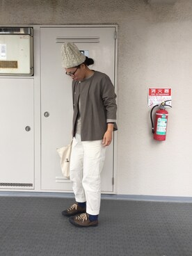 「無地党」｜「アイテム（その他アウター）」を使った、Chi-☆さん（レディース・167cm）の秋コーディネート