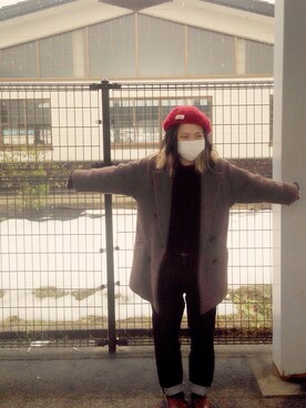「Dr. Martens（ドクターマーチン）のDr.Martens (ドクターマーチン)/1461 3EYE GIBSON SHOES（その他シューズ）」を使った、mayerさん（レディース・154cm）の冬コーディネート